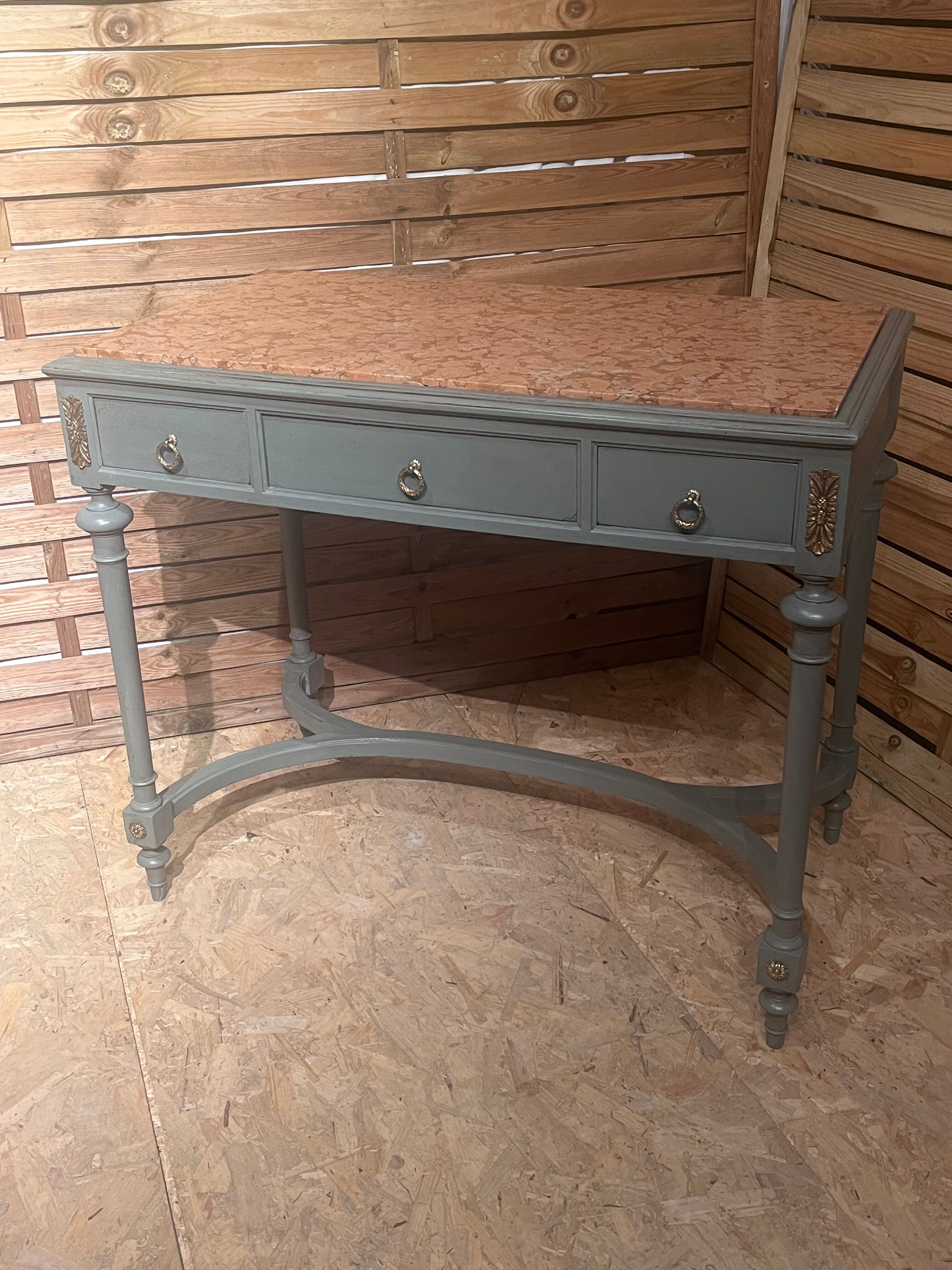 Table style Louis XVI period 1900 patinated and bronze