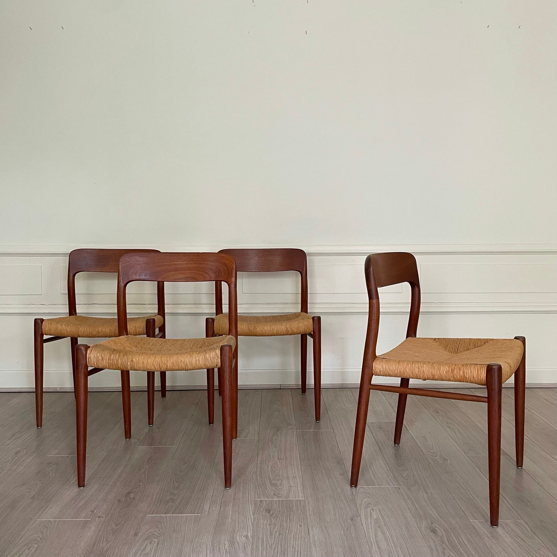 Set 4 chairs by Niels Otto Møller 1960