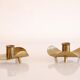 Paire de bougeoirs scandinave en laiton 1960