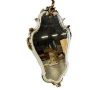 Vintage white and gold baroque mirror / wall mirror
