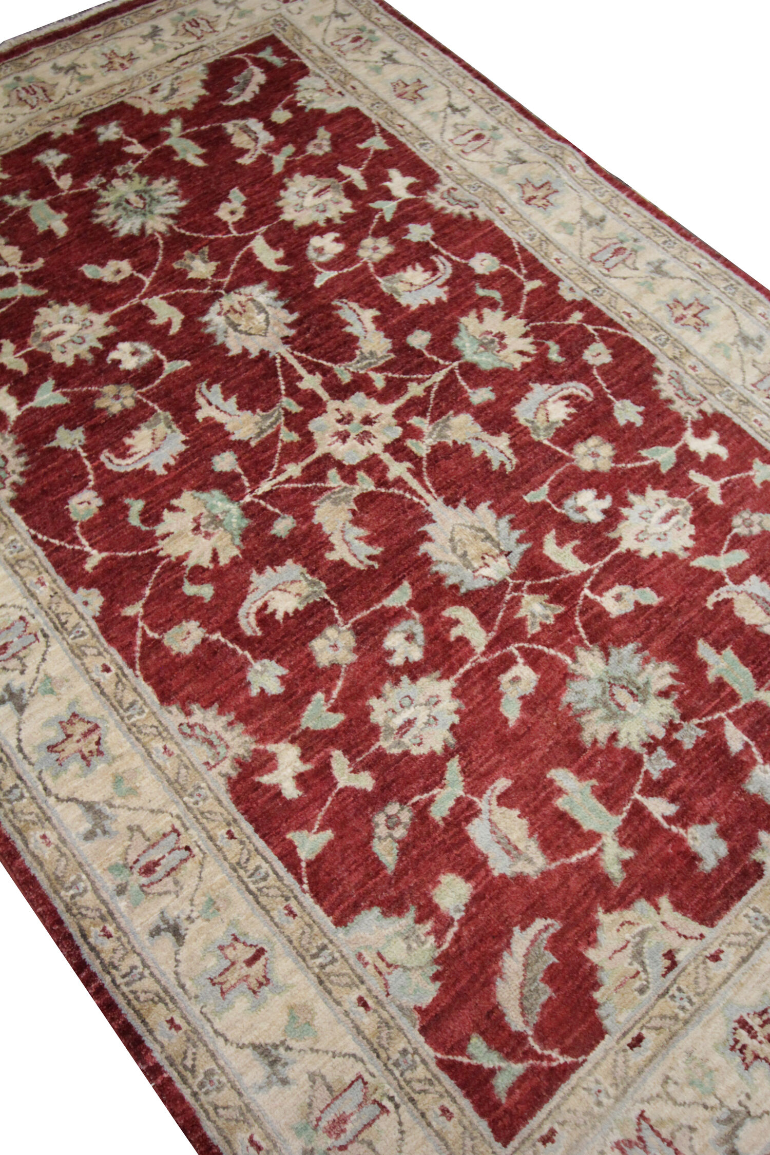 Handmade traditional red ziegler rug floral wool area rug- 124x187cm