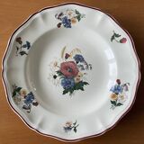 6 large antique deep plates in Sarreguemines earthenware