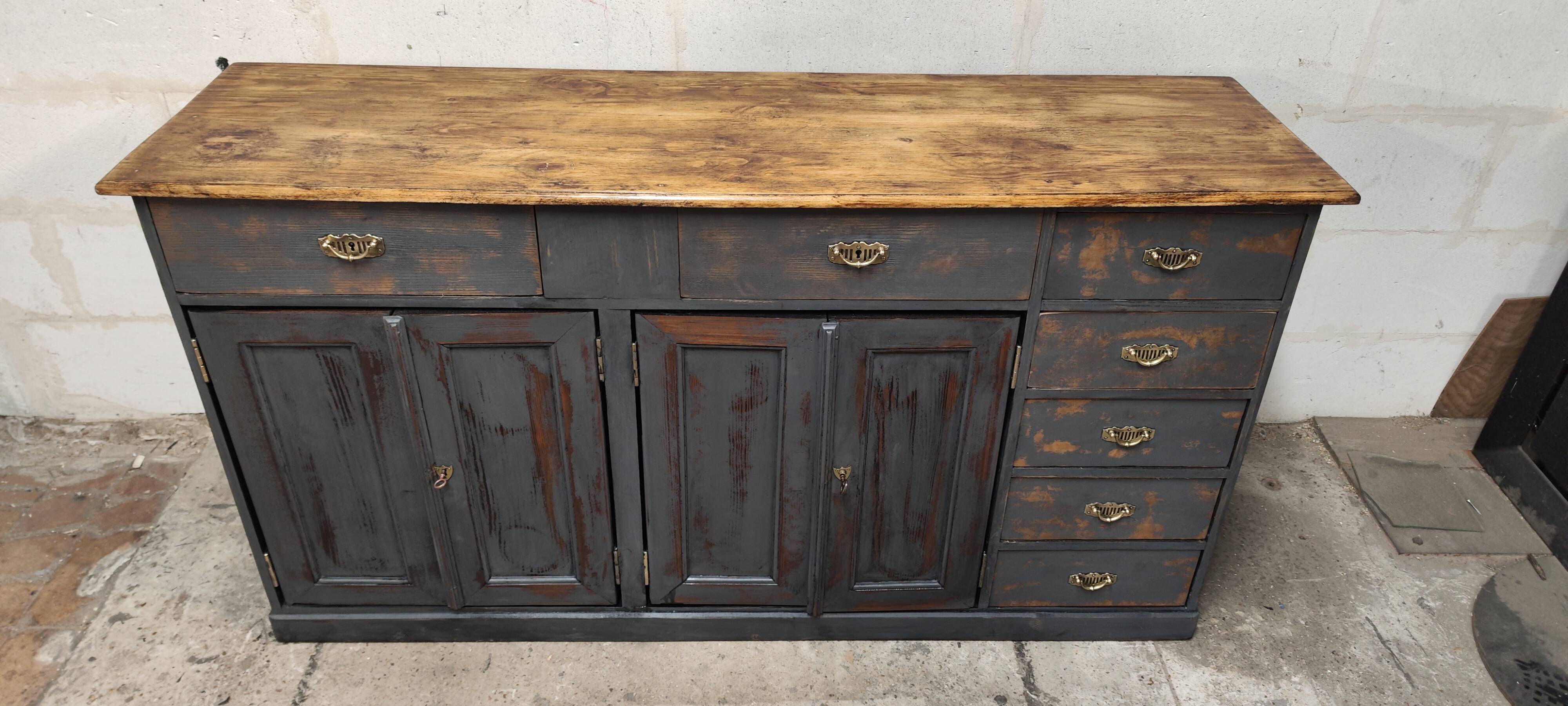 Gray patina bar counter trade furniture