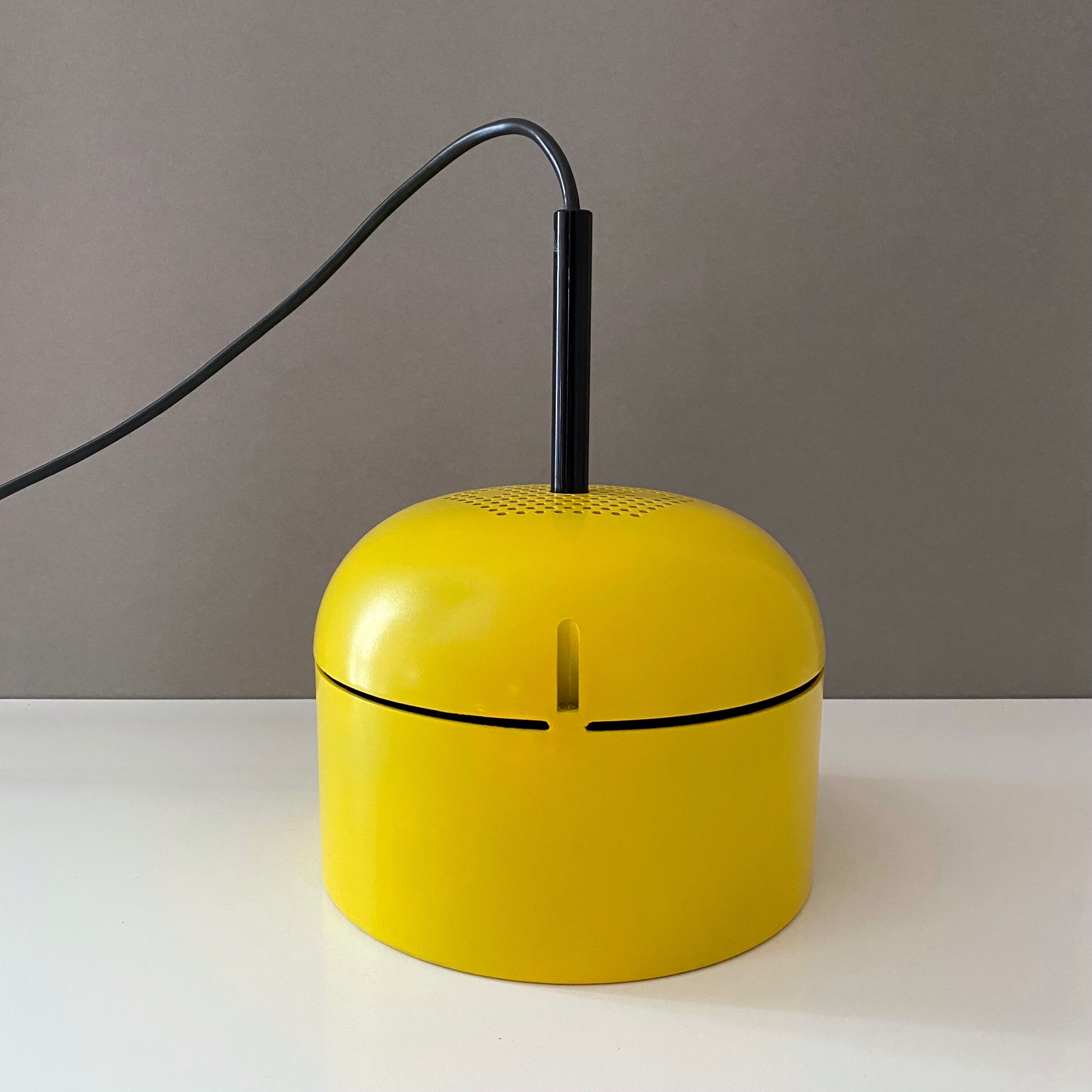 Yellow hanging lamp by Arnold Berges for Staff Leuchten, 70's interior