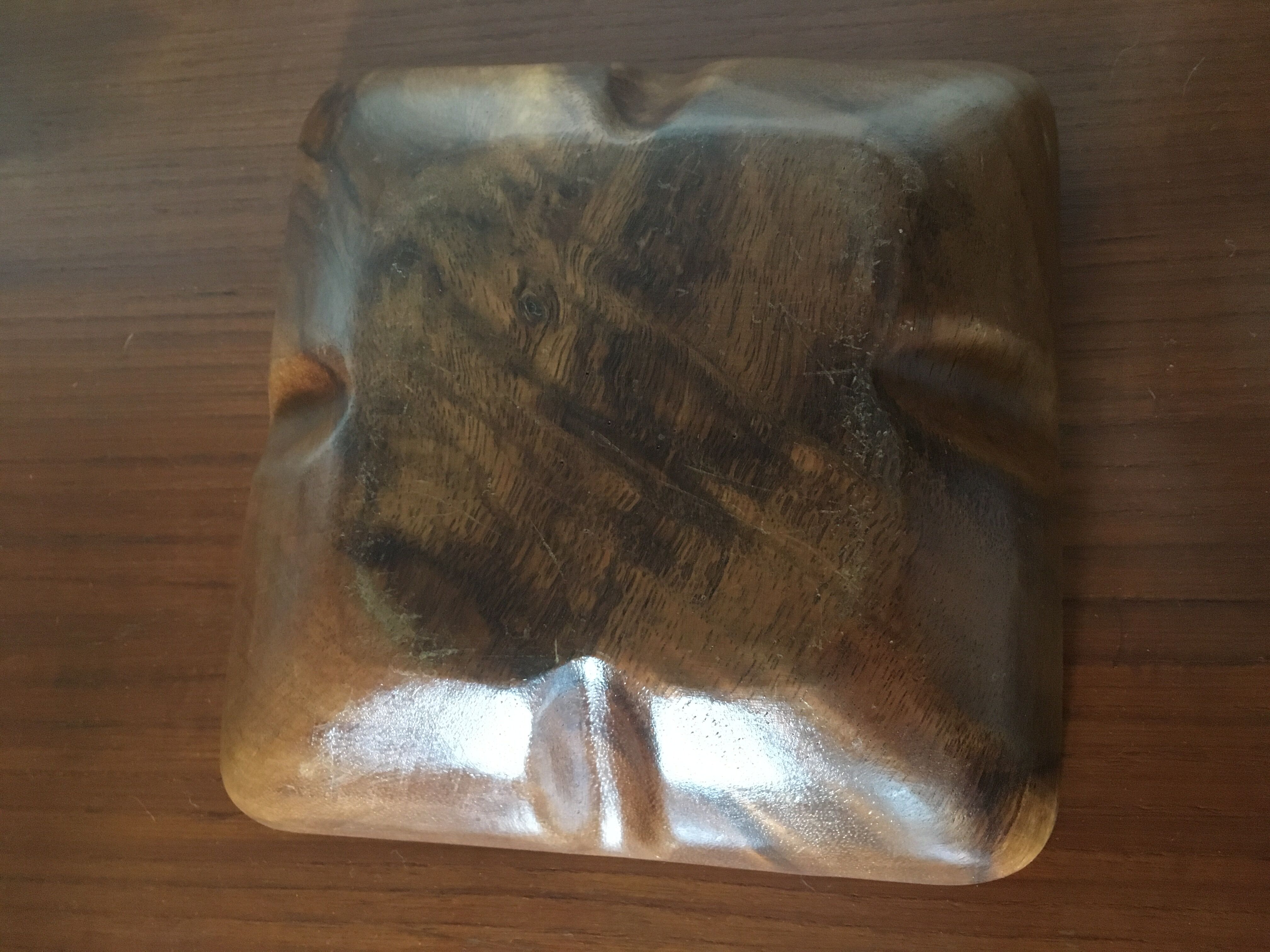 Wooden dish with compartments