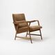 Italian lounge chair in beech and fabric, 1950s