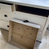 Charming old country sideboard painted in lime white