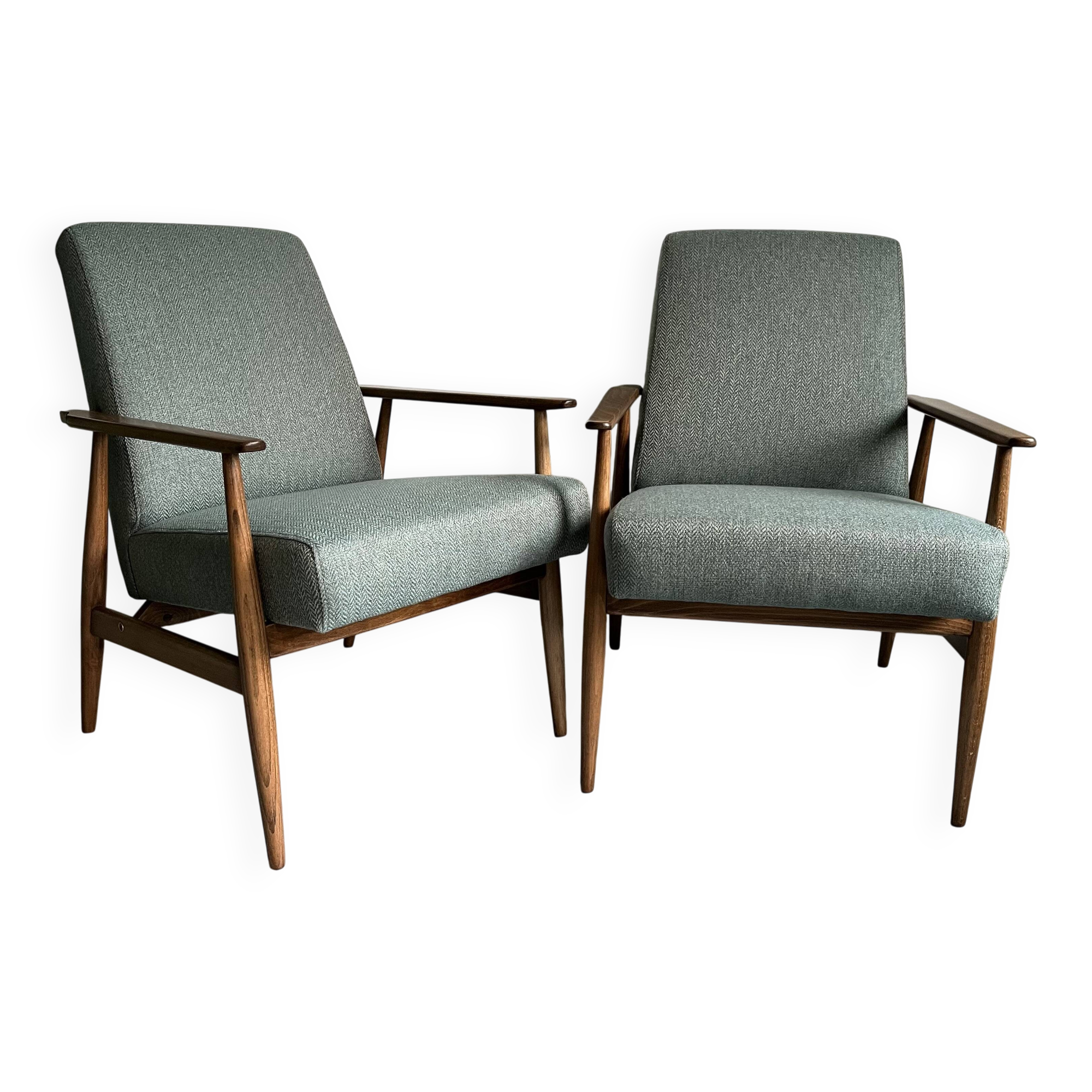Vintage Mid-Century Armchairs: H.Lis 300-190 Restored Pair