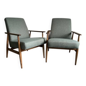 Vintage Mid-Century Armchairs: H.Lis 300-190 Restored Pair