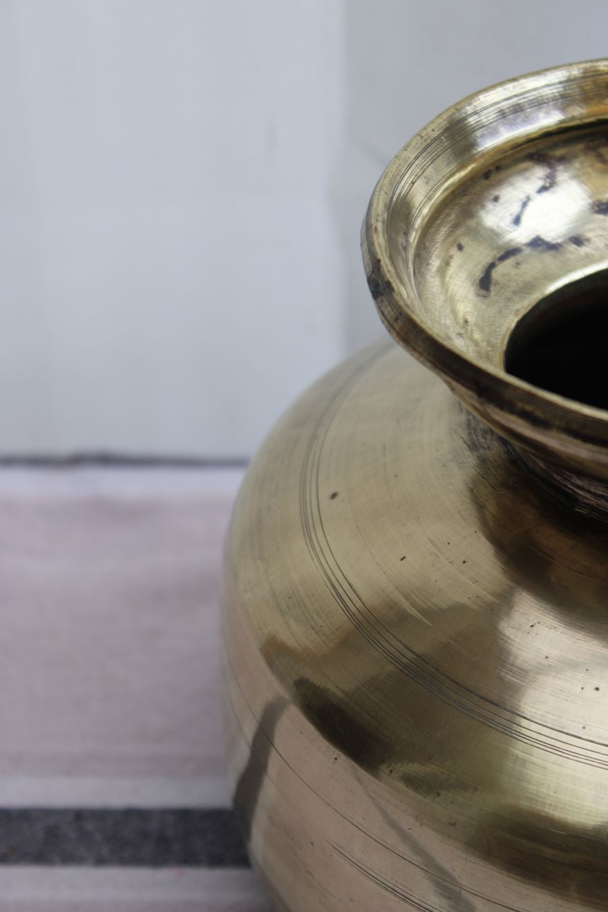 Golden brass vase