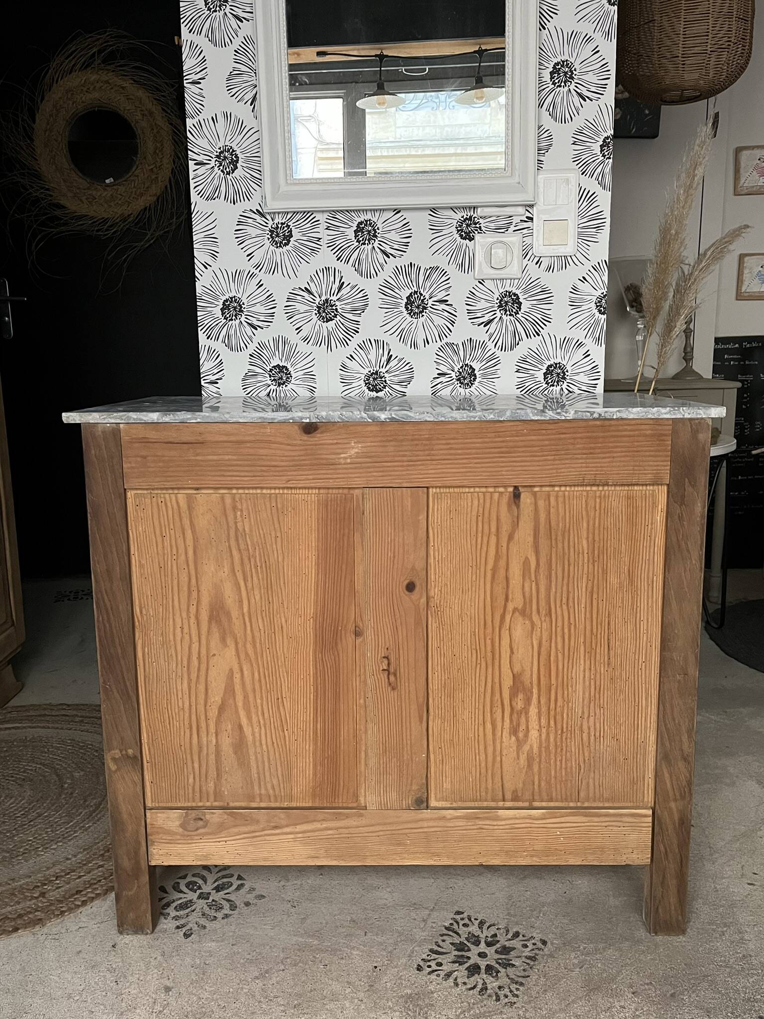 Buffet vintage Art Deco Isis with drawer and 2 doors.