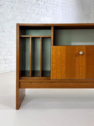 Vintage row or storage cabinet 60s vinyl doors