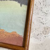 Painting on paper, glazed wooden frame