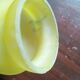 Blue-yellow marbled glass tulip in colochinte - signed