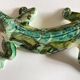 Provence 1970 XXL lizard in green glazed stoneware