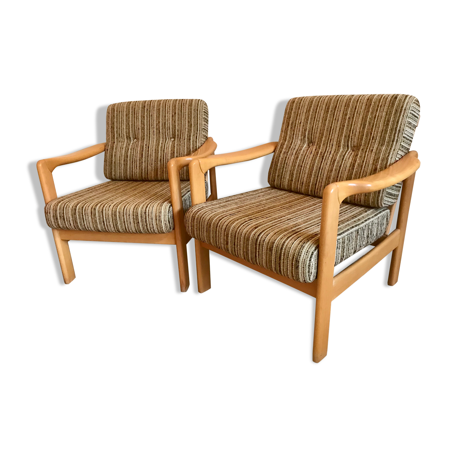 Pair of vintage armchairs midcentury Walter Knoll