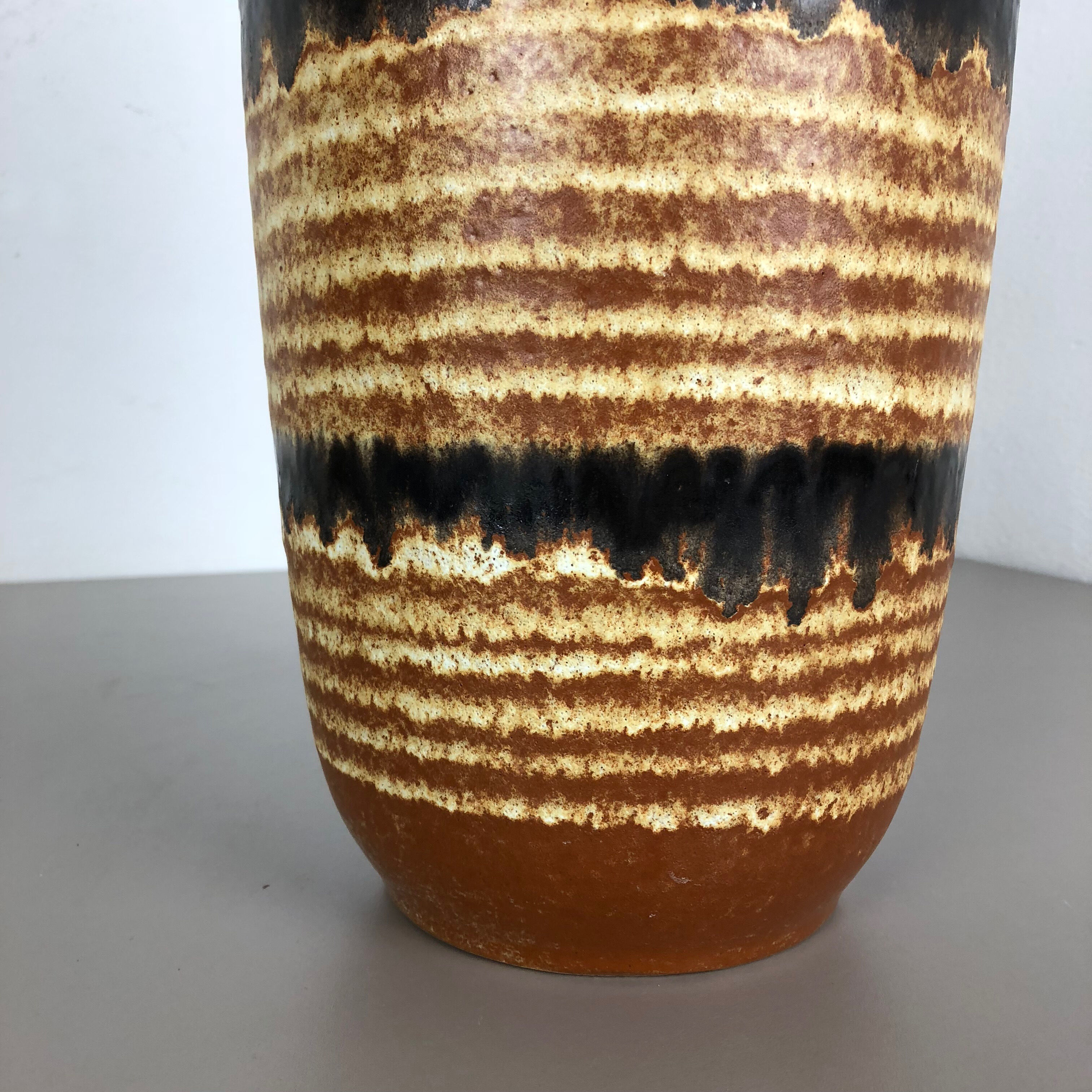 Pottery fat lava multi-color 517-45 floor vase made by Scheurich, 1970s