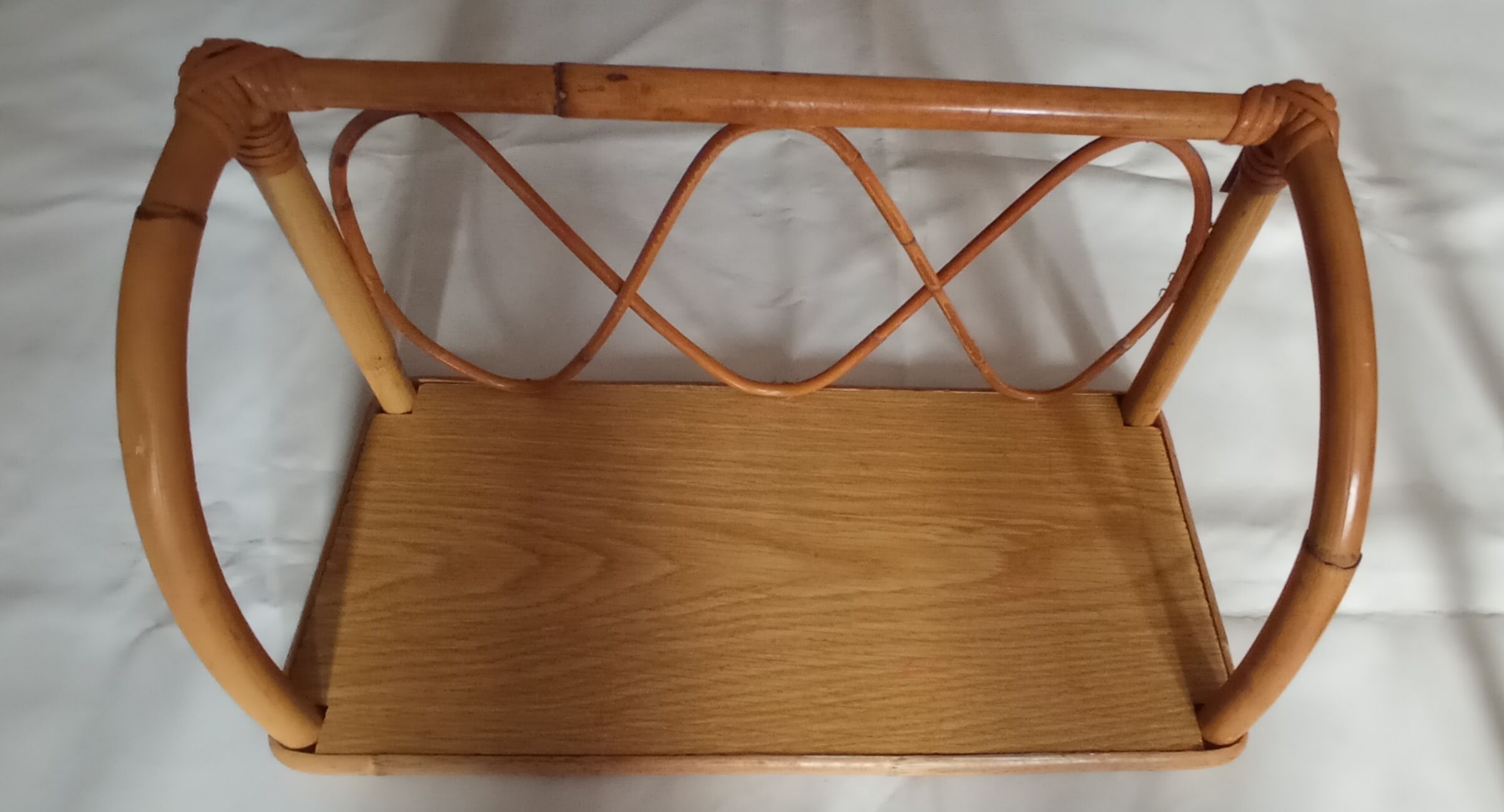 Pair of vintage bamboo shelves