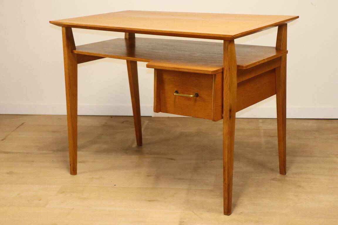 Vintage desk by Roger Landault in oak, 1950