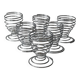 Ensemble de 6 coquetiers en métal chrome argenté, design Space Age des années 1970, Italie.