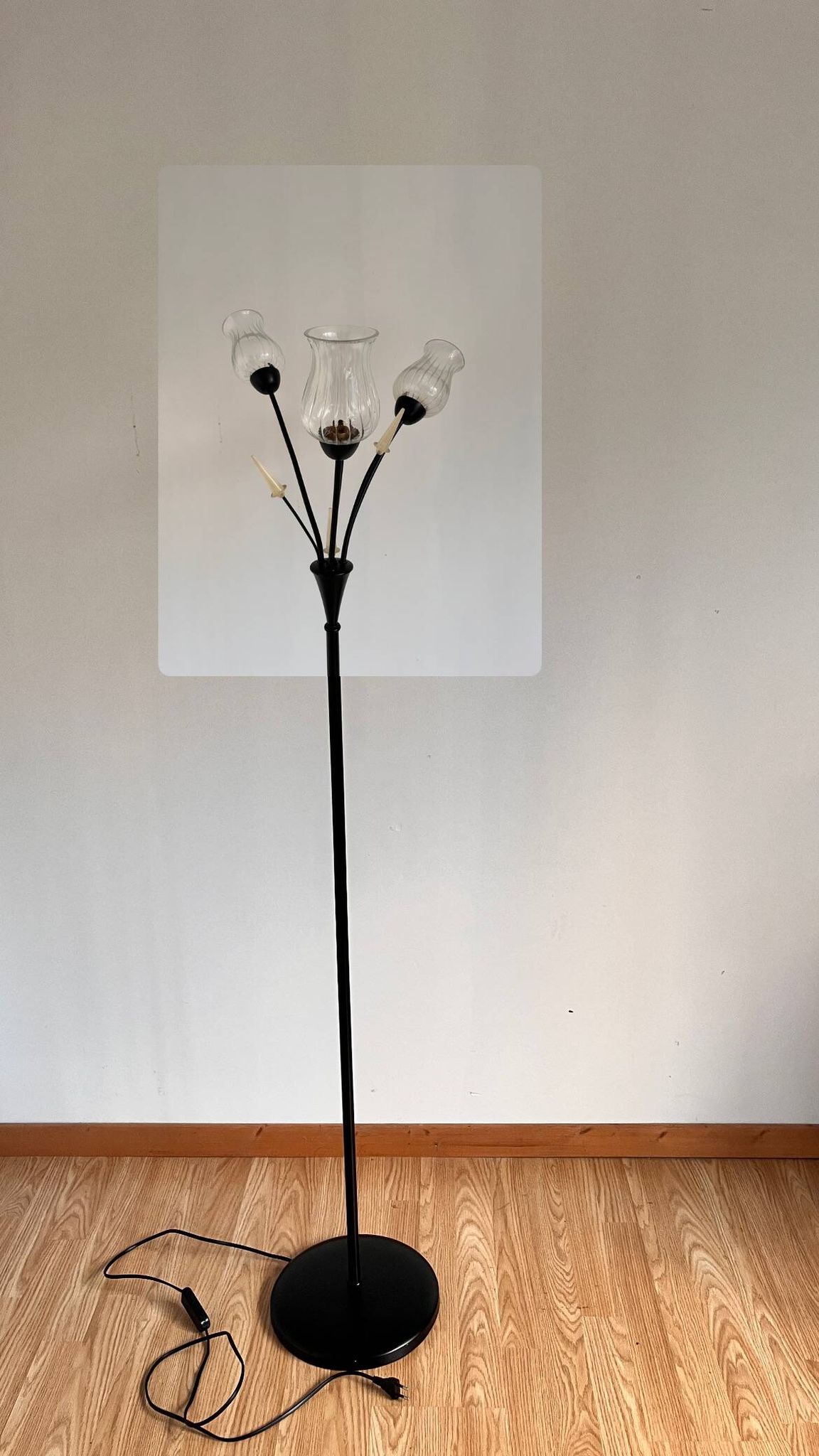 Lampadaire 3 feux tulipe