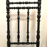 Pair of Napoleon III low chairs, wood turned and blackened