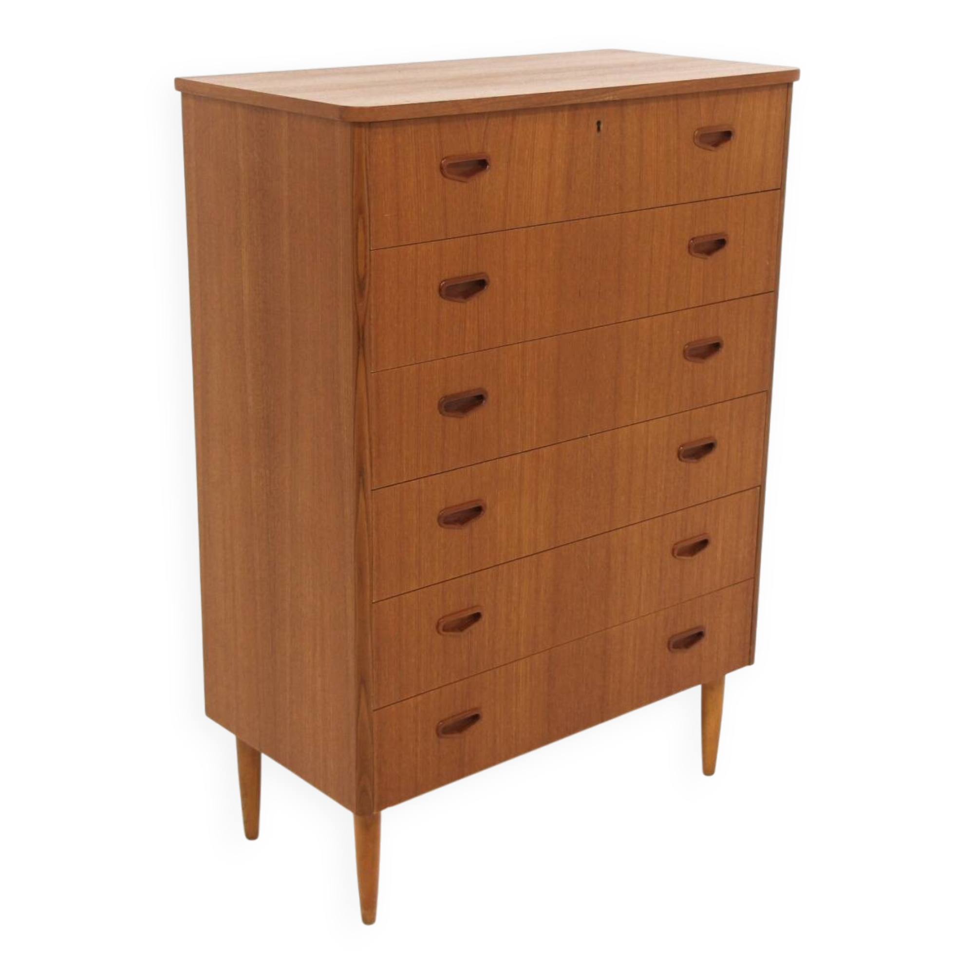 Scandinavian "tallboy" chest of drawers in teak, Sweden, 1960