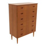 Scandinavian "tallboy" chest of drawers in teak, Sweden, 1960