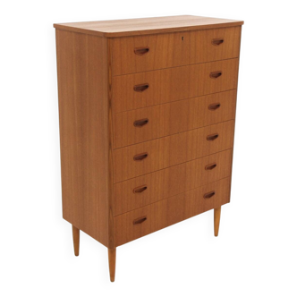 Scandinavian "tallboy" chest of drawers in teak, Sweden, 1960