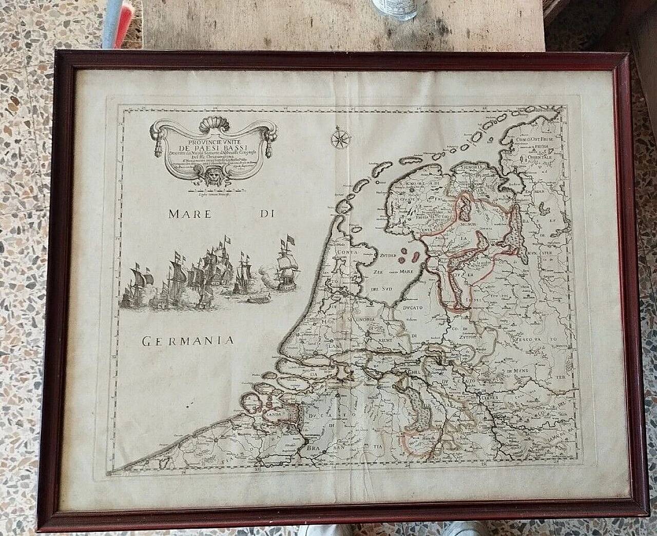 Map of the provinces of the Netherlands by G. G. De Rossi and G. Cantelli, 1672
