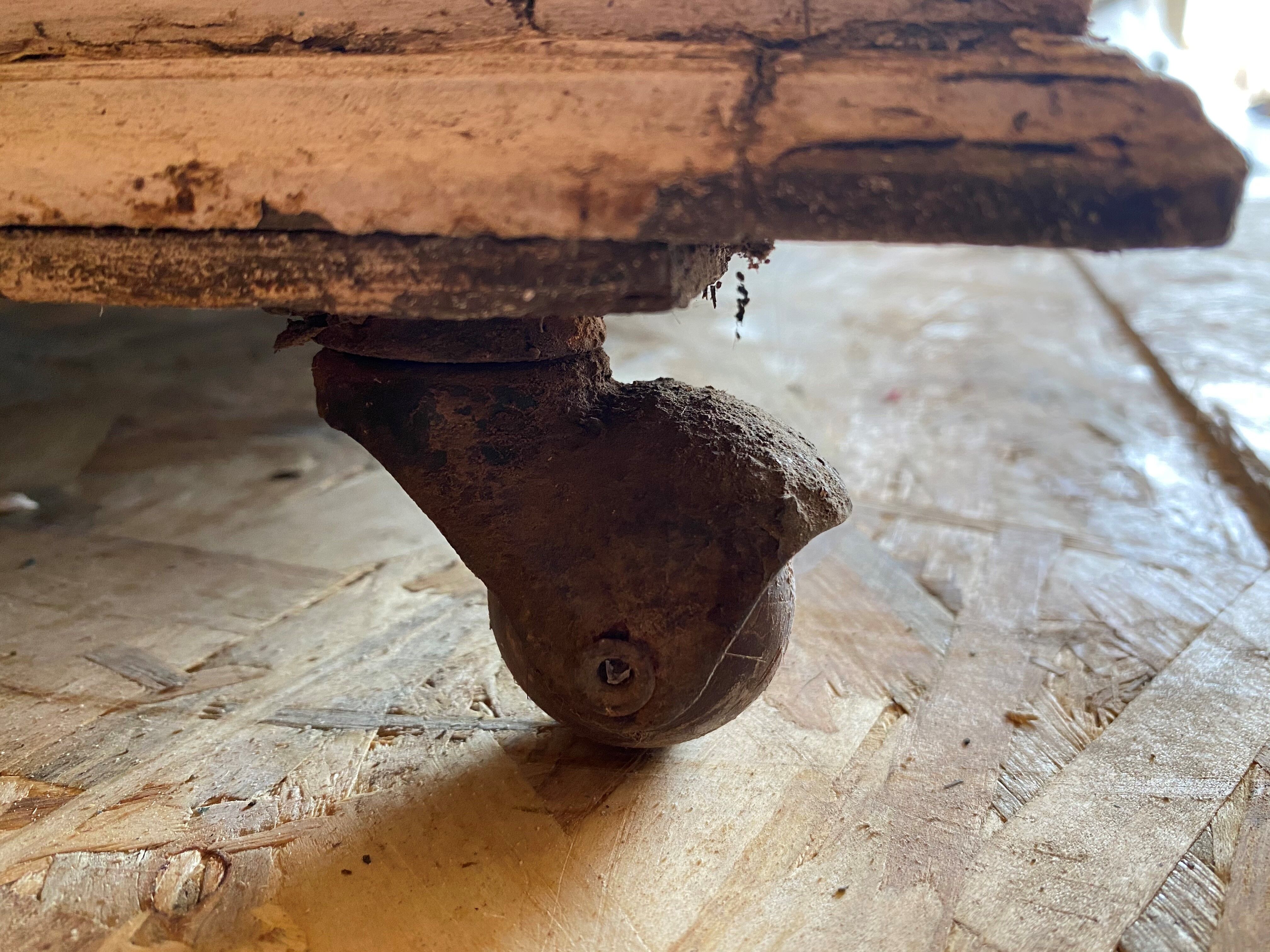 Glazed bahut in old teak