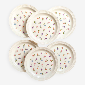 Set of 6 flower dinner plates