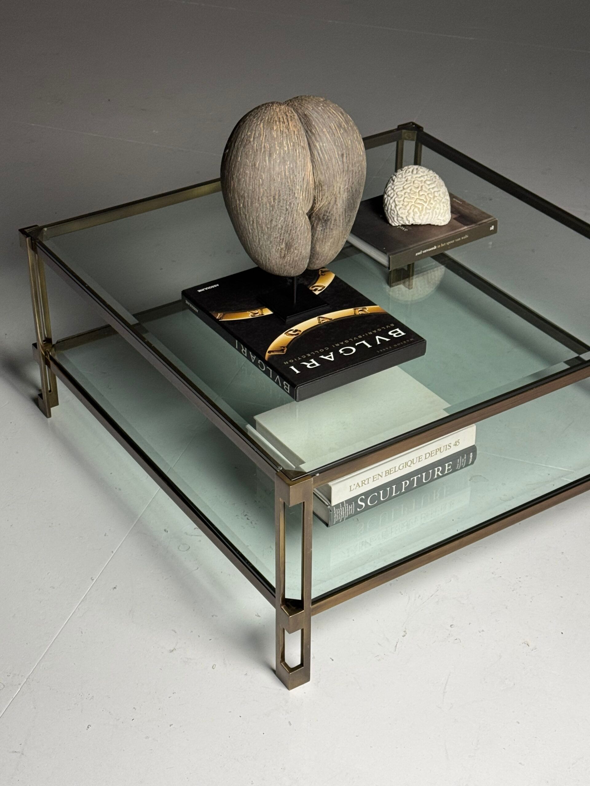 Table basse en verre vintage