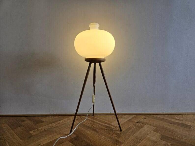 Lampe trépied de sol très rare ULUV des années 1960