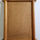 Vintage wall mirror in light pine, “Les Arcs” style, 48 x 68 cm