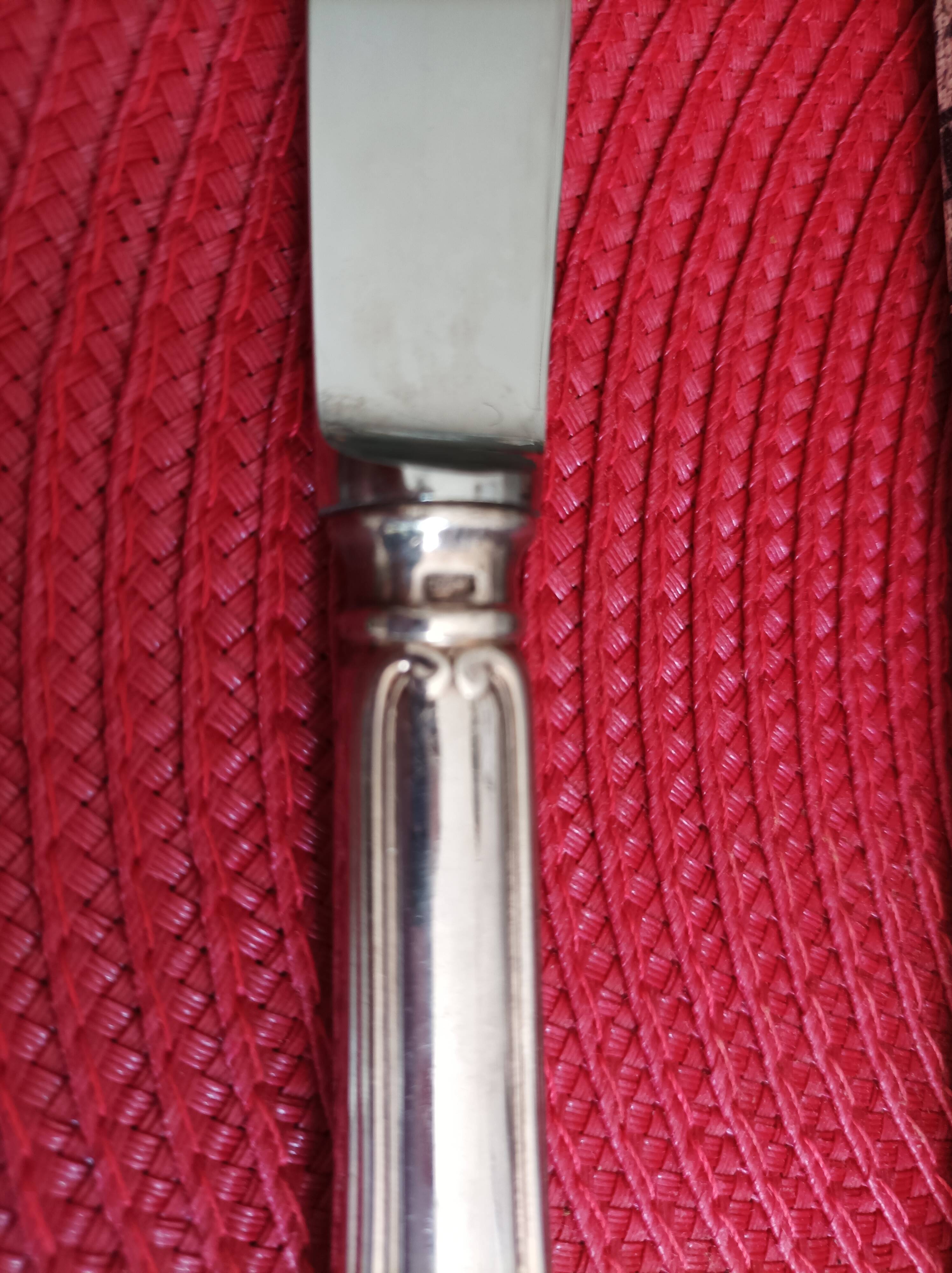 Set of 12 small knives in silver metal and stainless steel from the Ravinet d'Enfer Paris brand