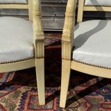 Pair of armchairs with vintage dolphins empire in lase wood