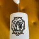 Opaline pendant light with romantic decoration, 1970