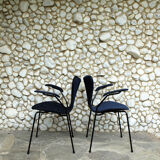 Pair armchairs 3270 butterfly series Arne Jacobsen for Fritz Hansen, vintage 1964