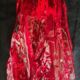 Mouth-blown rock crystal vase, red, Glassworks Ingrid, Germany