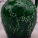 Vintage Wedgwood pitcher in green majolica - Vine and grape.
