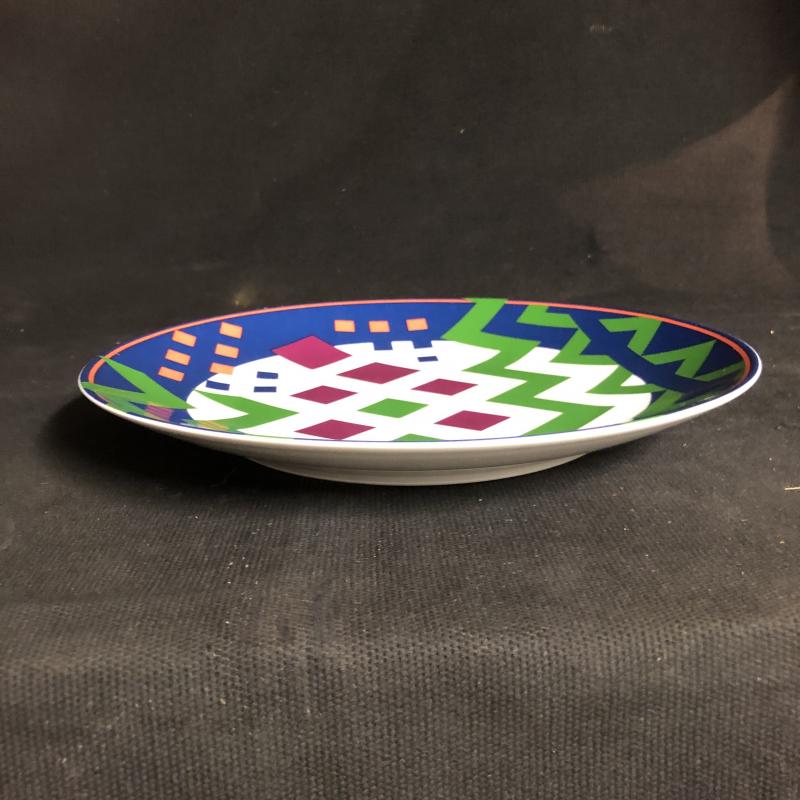 Plate Zig-zag Guy de Rougemont edition Artcurial Paris porcelain signed 900 ex