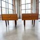 Set of 2 vintage wooden bedside tables/mini cabinets.