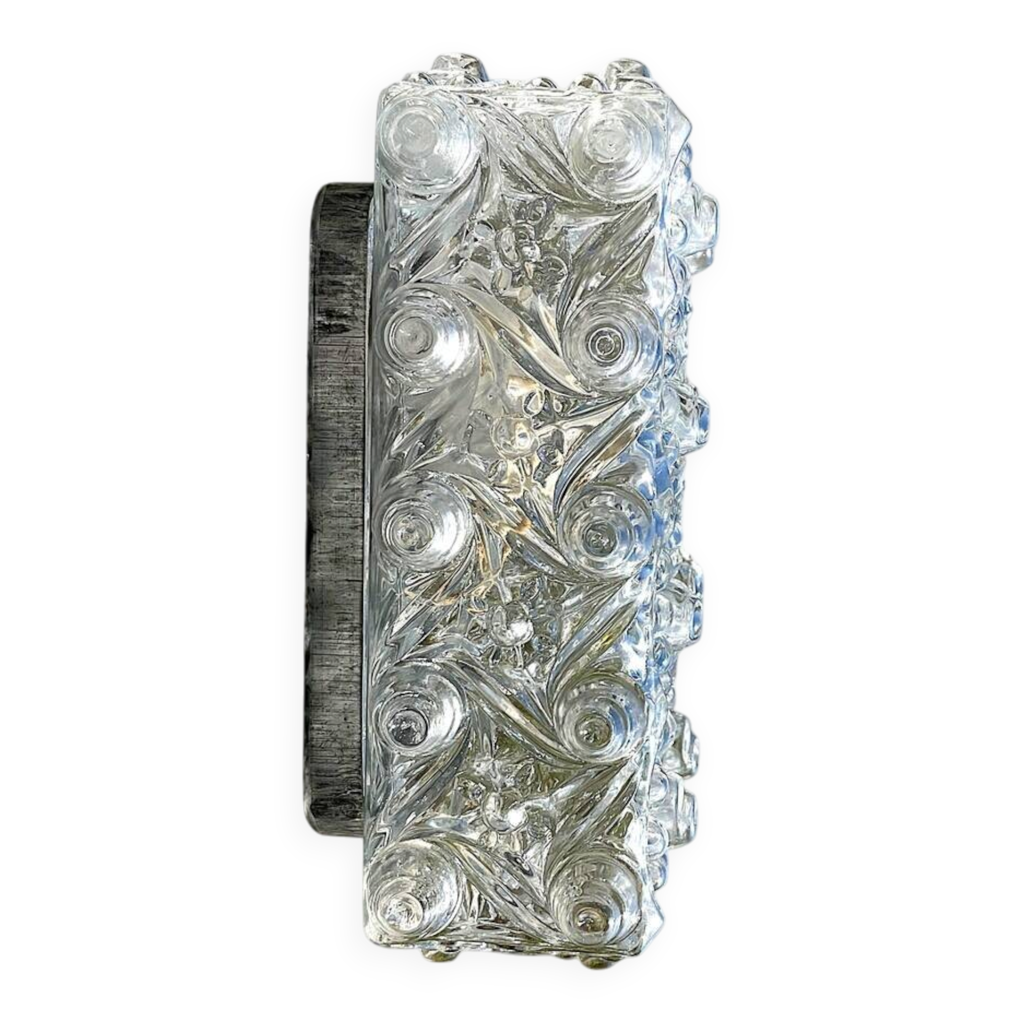 Plafonnier ou applique en verre rectangulaire.