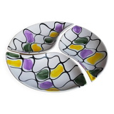 Three vintage free-form ceramic ravine dishes from the 1950s