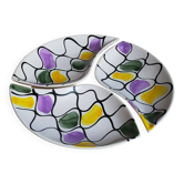 Three vintage free-form ceramic ravine dishes from the 1950s