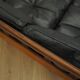 Rosewood sofa Gunnar Myrstrand for Källemo, black leather, 1960s