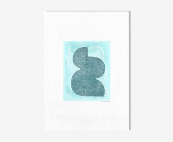 Peinture sur papier signée Eawy sans cadre N297