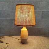 Lampe en céramique grès patinée et jute