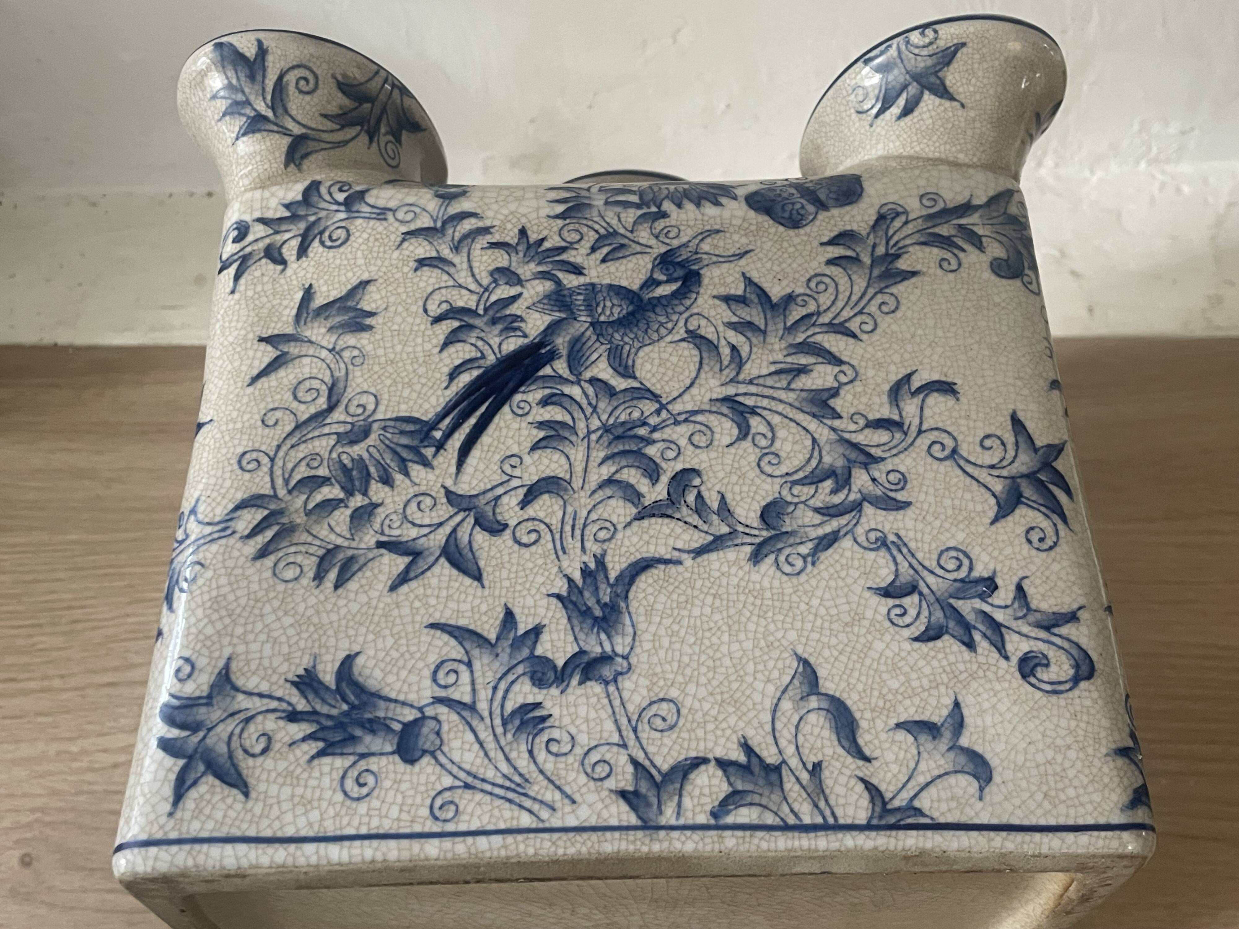 Cracked ceramic tulip vase circa 1980